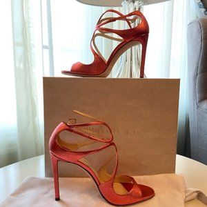 Jimmy Choo Lang 100mm Stiletto Heel  38.5 Metallic